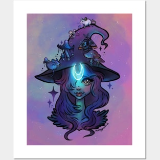 Mushroom Witch Girl Posters and Art